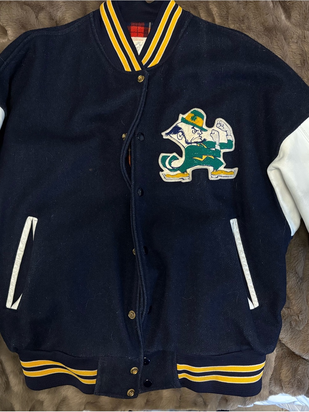 NOTRE DAME VINTAGE LETTERMAN FOOTBALL JACKET